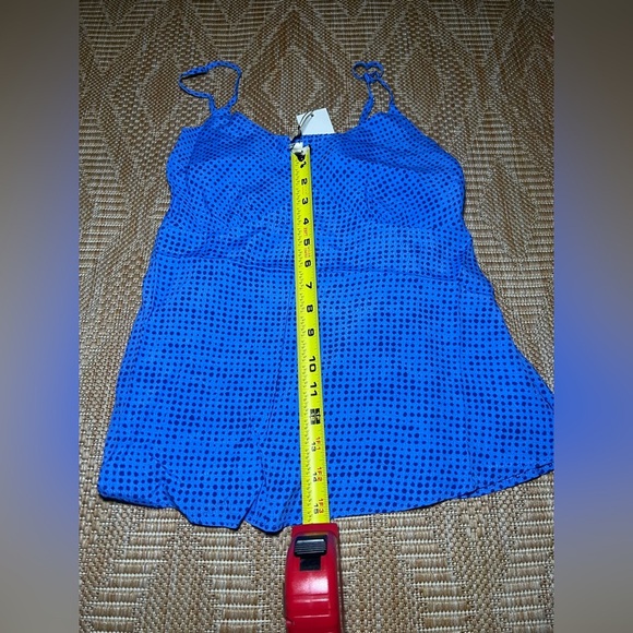 MOON RIVER Women's Cowl Back Woven Camisole Blue Top, Polka Dot, Size S, NWT - Picture 6 of 10